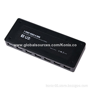7-port USB3.0 HUB with 1 DCP Charging Port, Support 5Gb/s High-speed